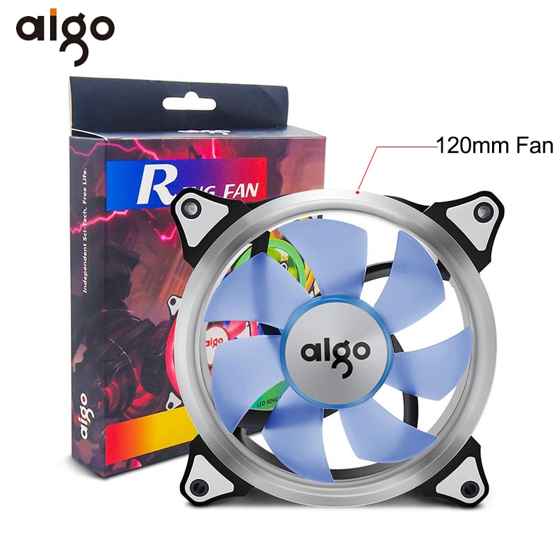 Pack of 5 Aigo 120mm 12cm Halo Ring Neon PINK LED Computer PC Case Cooling Fan 